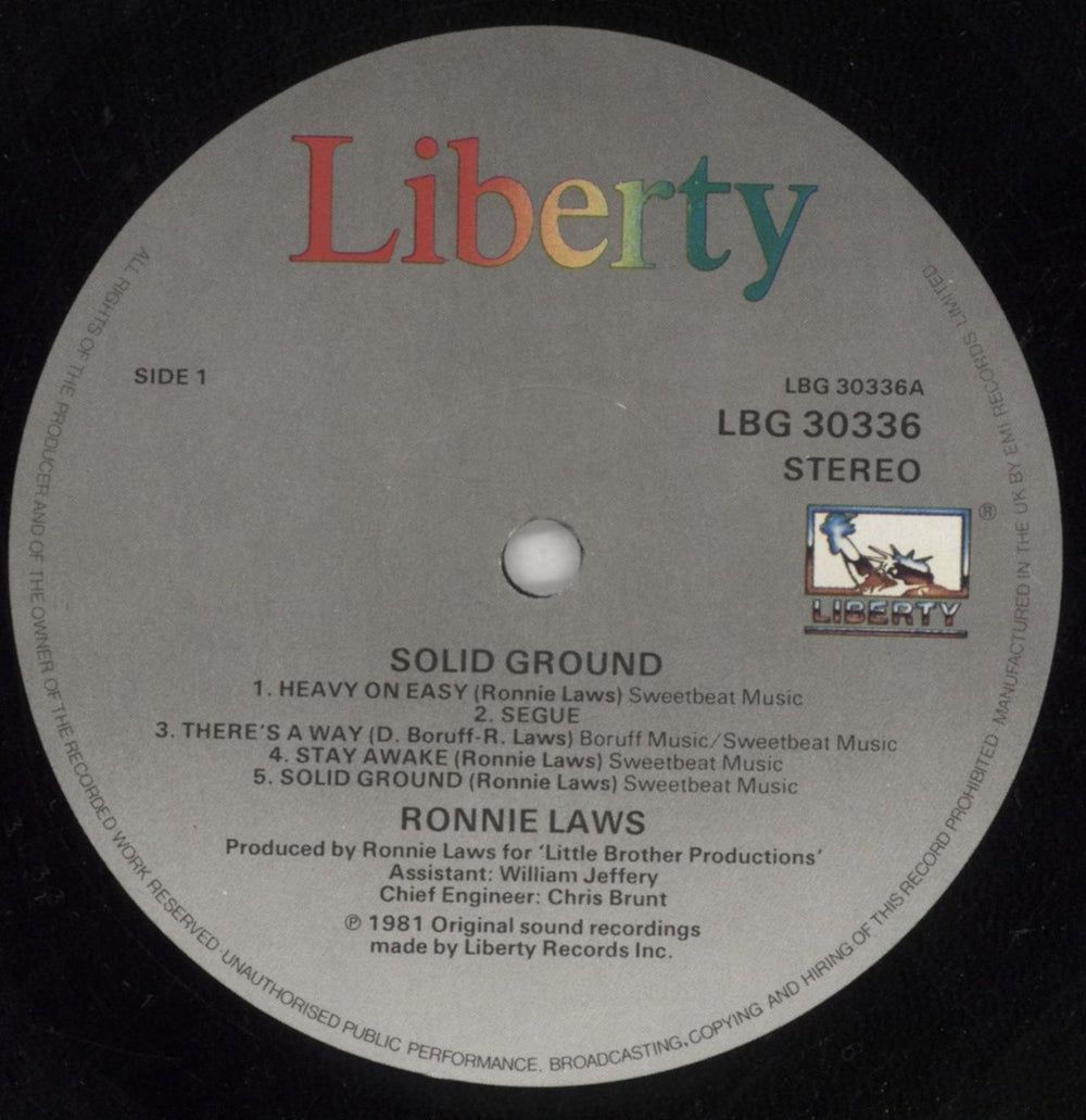 Ronnie Laws Solid Ground UK vinyl LP album (LP record) RLWLPSO530508