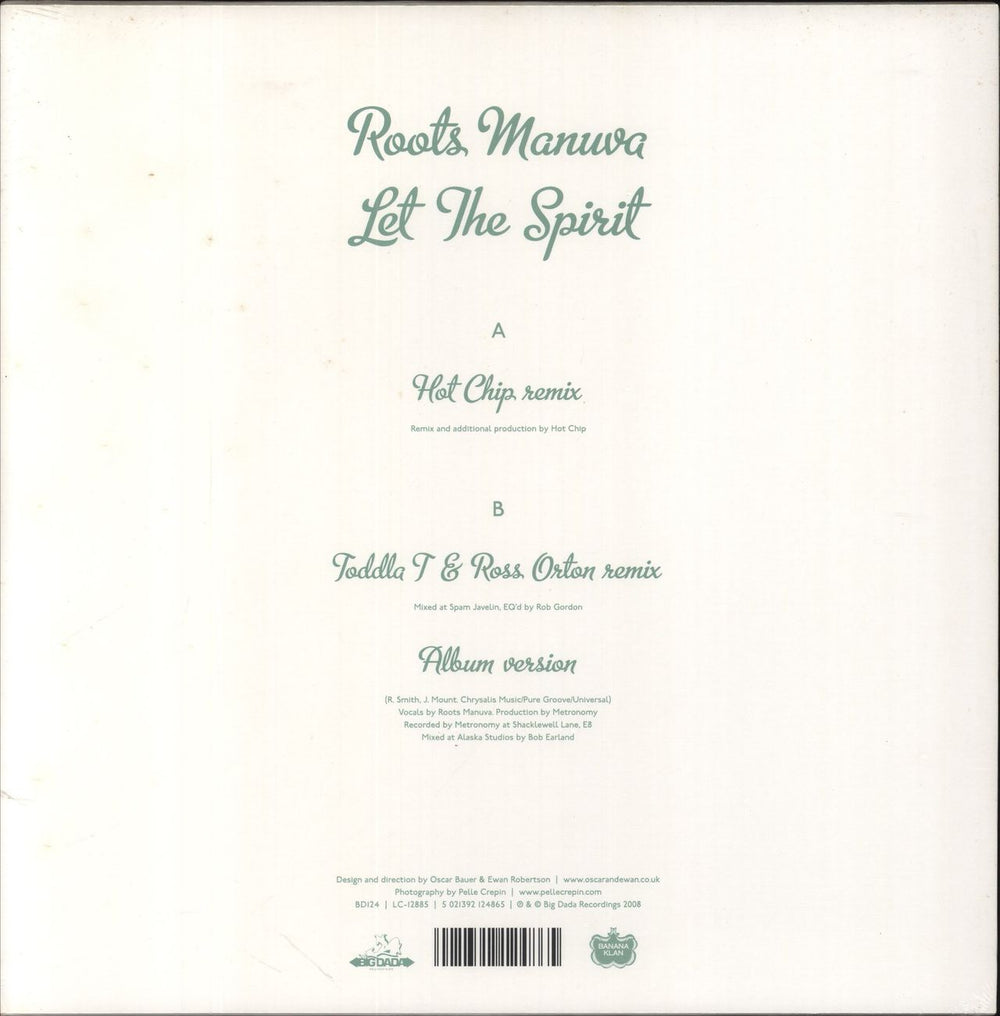 Roots Manuva Let The Spirit - White Vinyl - Sealed UK 12" vinyl single (12 inch record / Maxi-single) 5021392124865