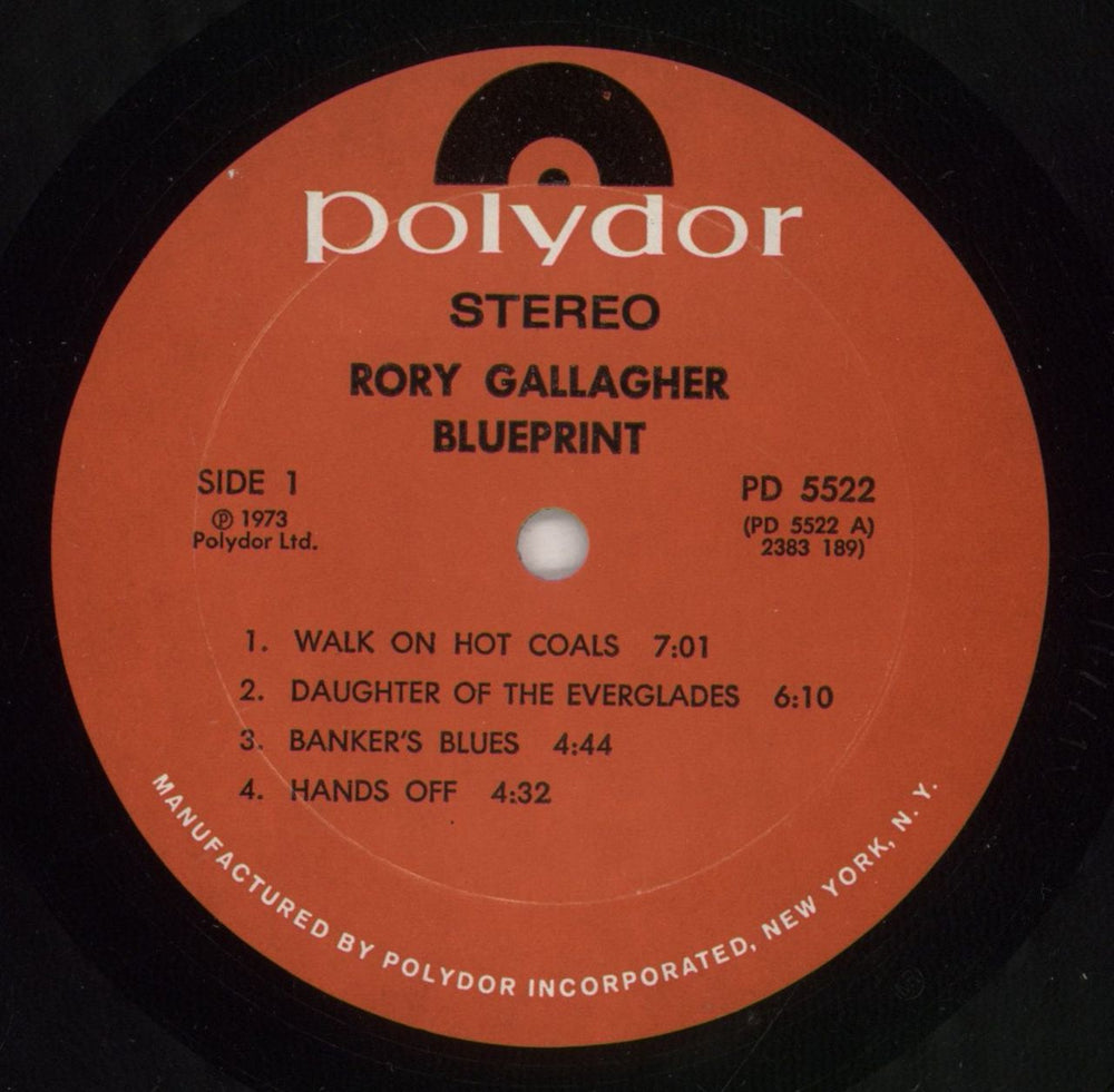 Rory Gallagher Blueprint US vinyl LP album (LP record) RORLPBL575200