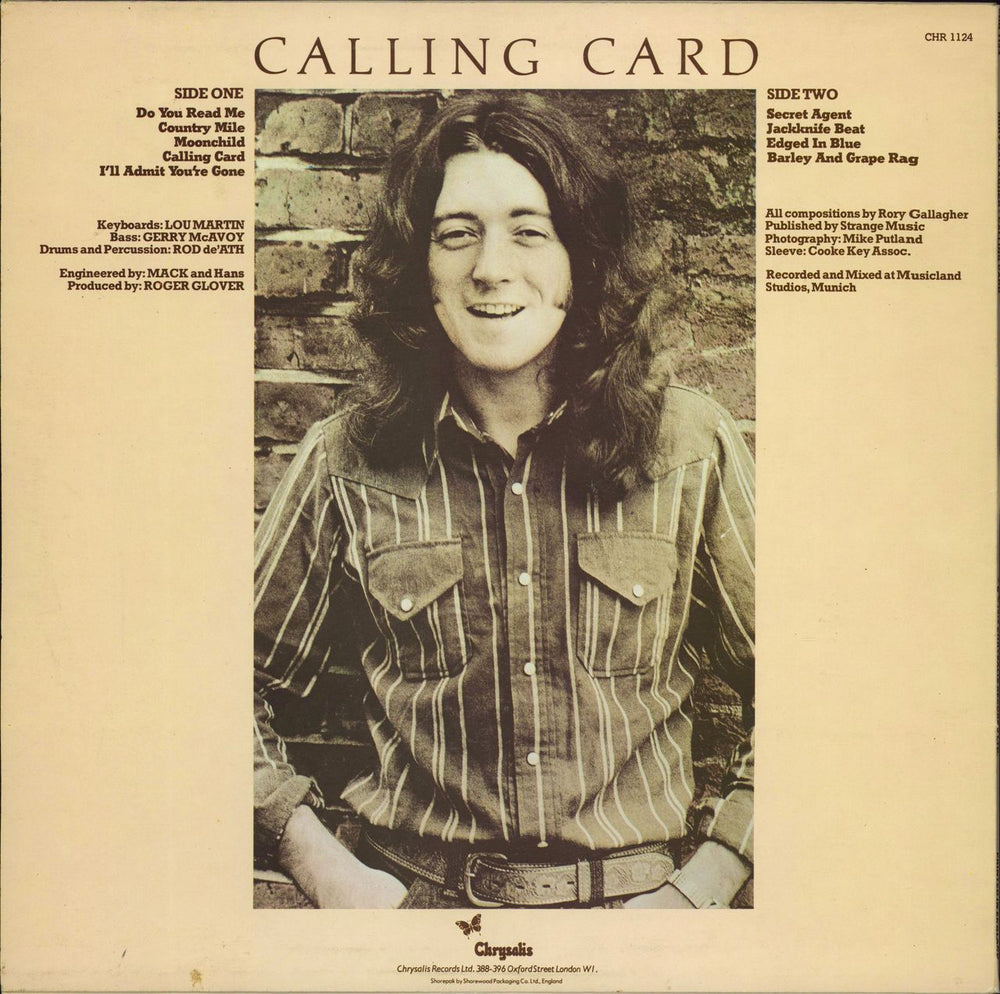 Rory Gallagher Calling Card - EX UK vinyl LP album (LP record)