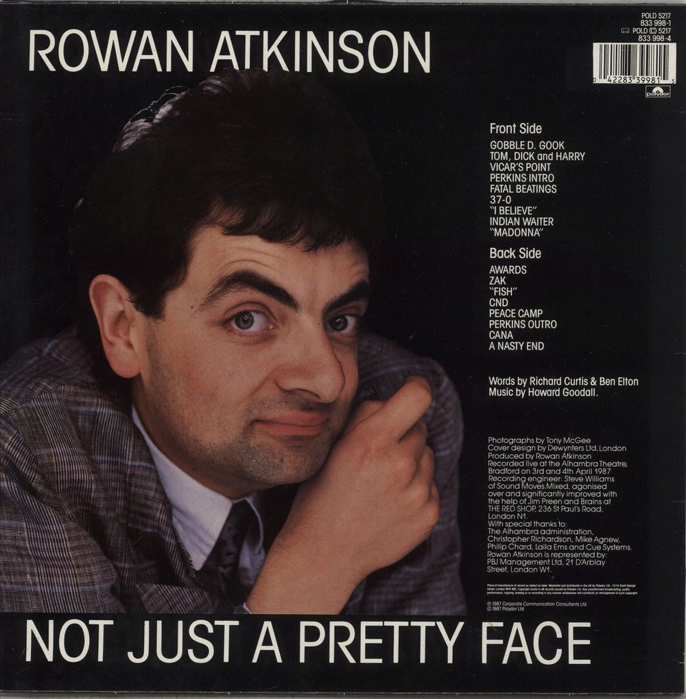 Rowan Atkinson Not Just A Pretty Face UK vinyl LP album (LP record) 042283399815