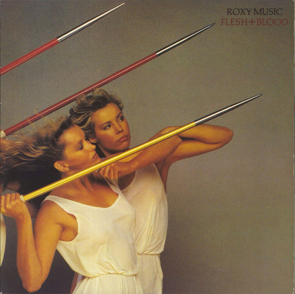 Roxy Music Flesh + Blood + Lyric Inner UK vinyl LP album (LP record) POLH002