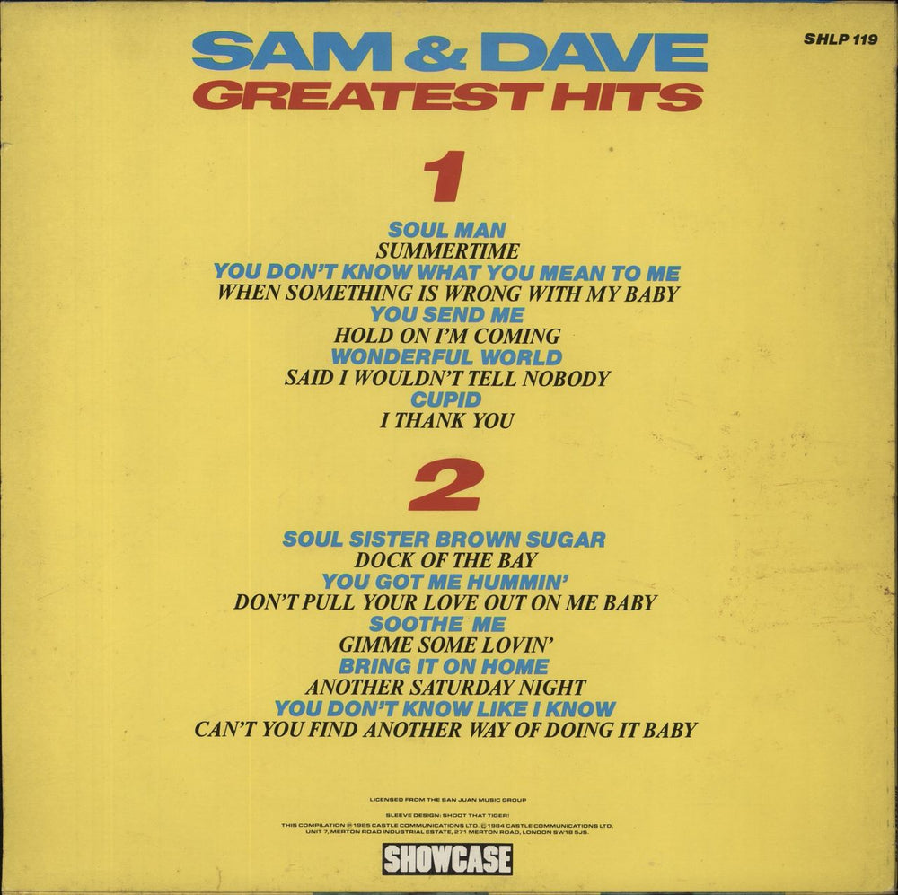 Sam & Dave Greatest Hits UK vinyl LP album (LP record)