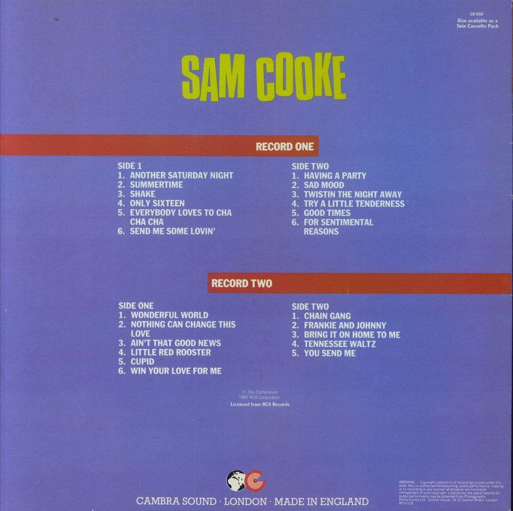 Sam Cooke Sam Cooke UK 2-LP vinyl record set (Double LP Album)