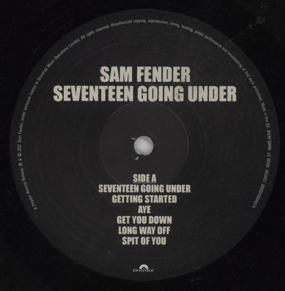 Sam Fender Seventeen Going Under - 180gm UK vinyl LP album (LP record) 0BNLPSE851634