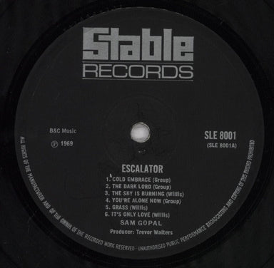 Sam Gopal Escalator - EX UK vinyl LP album (LP record) GOPLPES836241