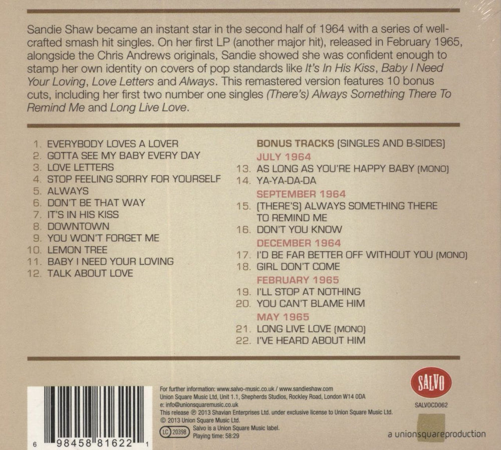 Sandie Shaw Sandie: Collector's Edition - Sealed UK CD album (CDLP) 698458816221