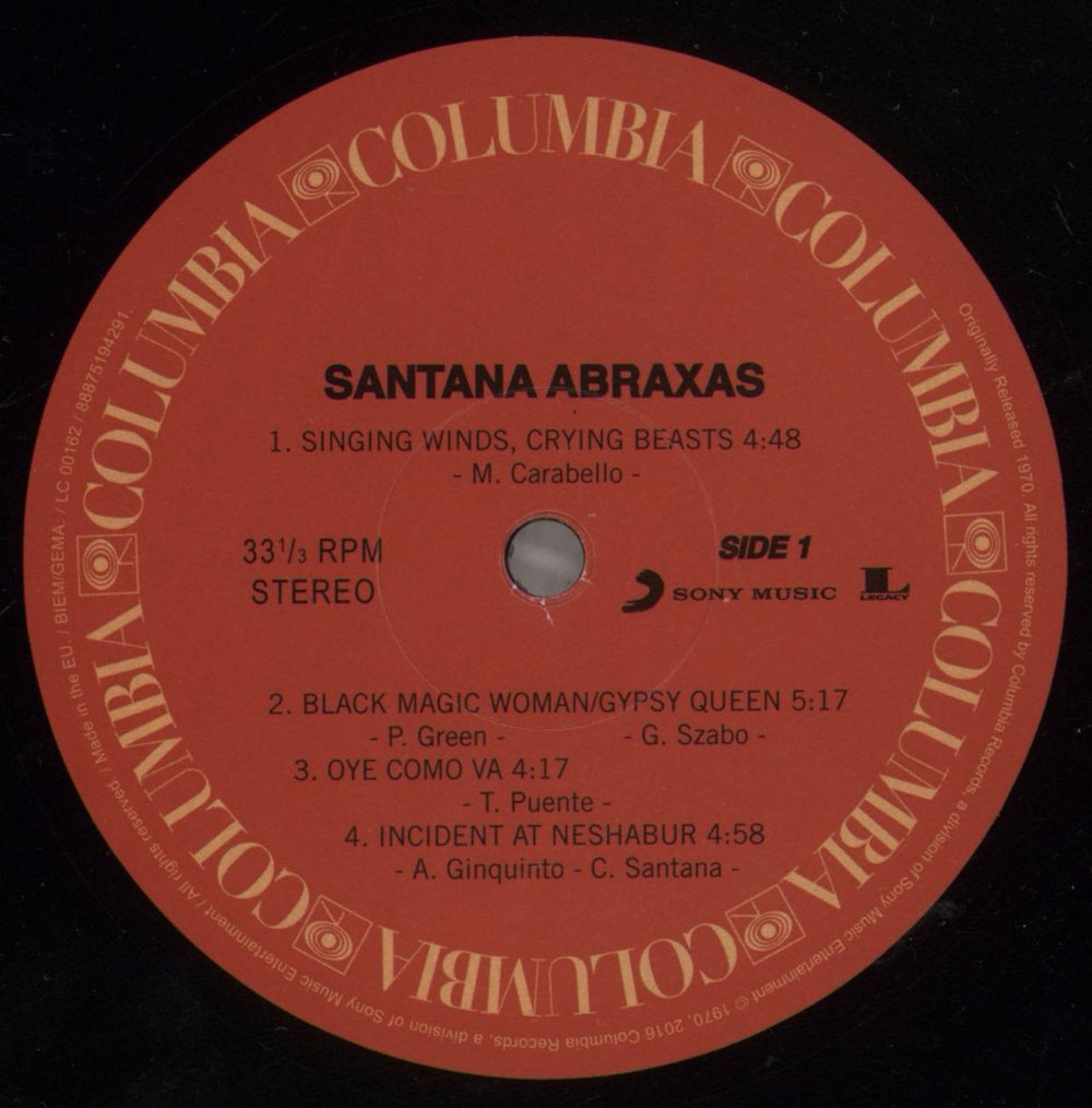 Santana Abraxas - 180gm UK vinyl LP album (LP record) SNTLPAB879705