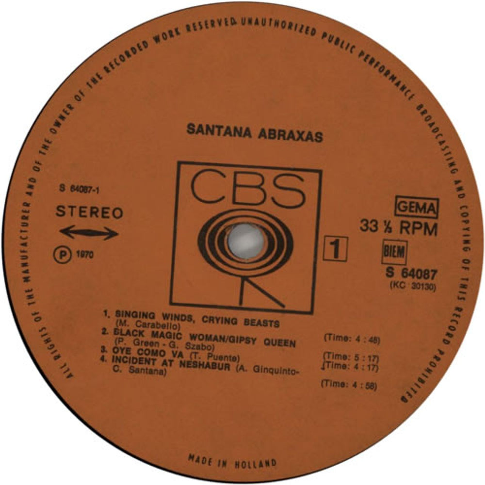 Santana Abraxas - 1st Dutch vinyl LP album (LP record) SNTLPAB603378