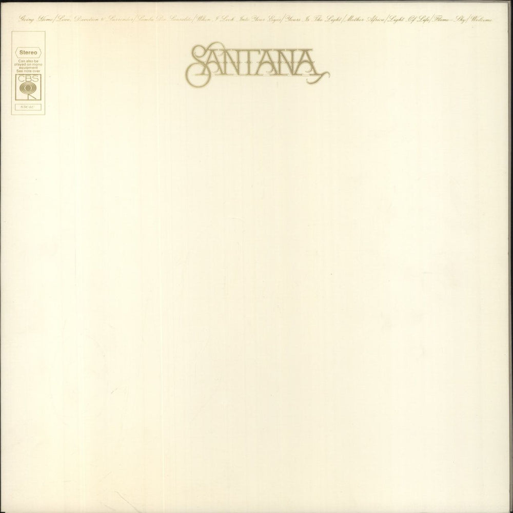 Santana Welcome - White label variant UK vinyl LP album (LP record) 69040