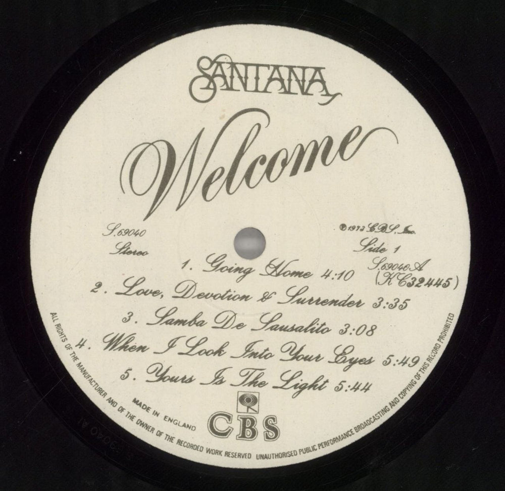 Santana Welcome - White label variant UK vinyl LP album (LP record) SNTLPWE858581
