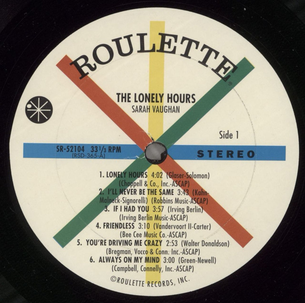 Sarah Vaughan The Lonely Hours - 200gm Vinyl UK vinyl LP album (LP record) VAALPTH866825