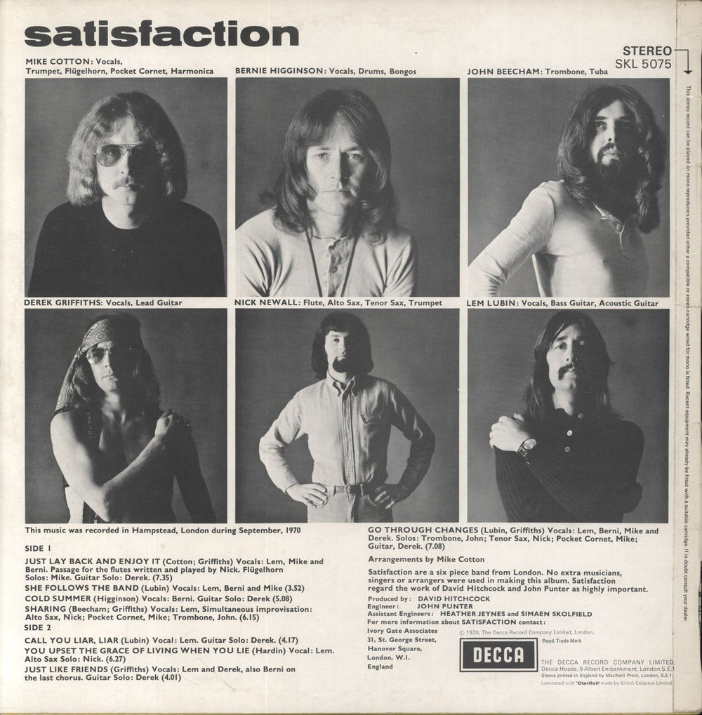 Satisfaction Satisfaction UK vinyl LP album (LP record)
