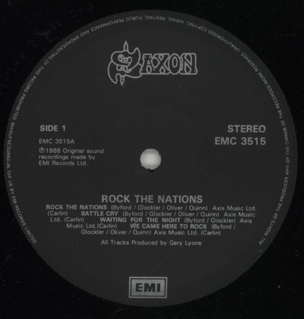 Saxon Rock The Nation UK vinyl LP album (LP record) SAXLPRO872021