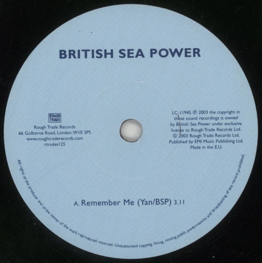 Sea Power Remember Me - Clive Webb UK 7" vinyl single (7 inch record / 45) BPW07RE852318