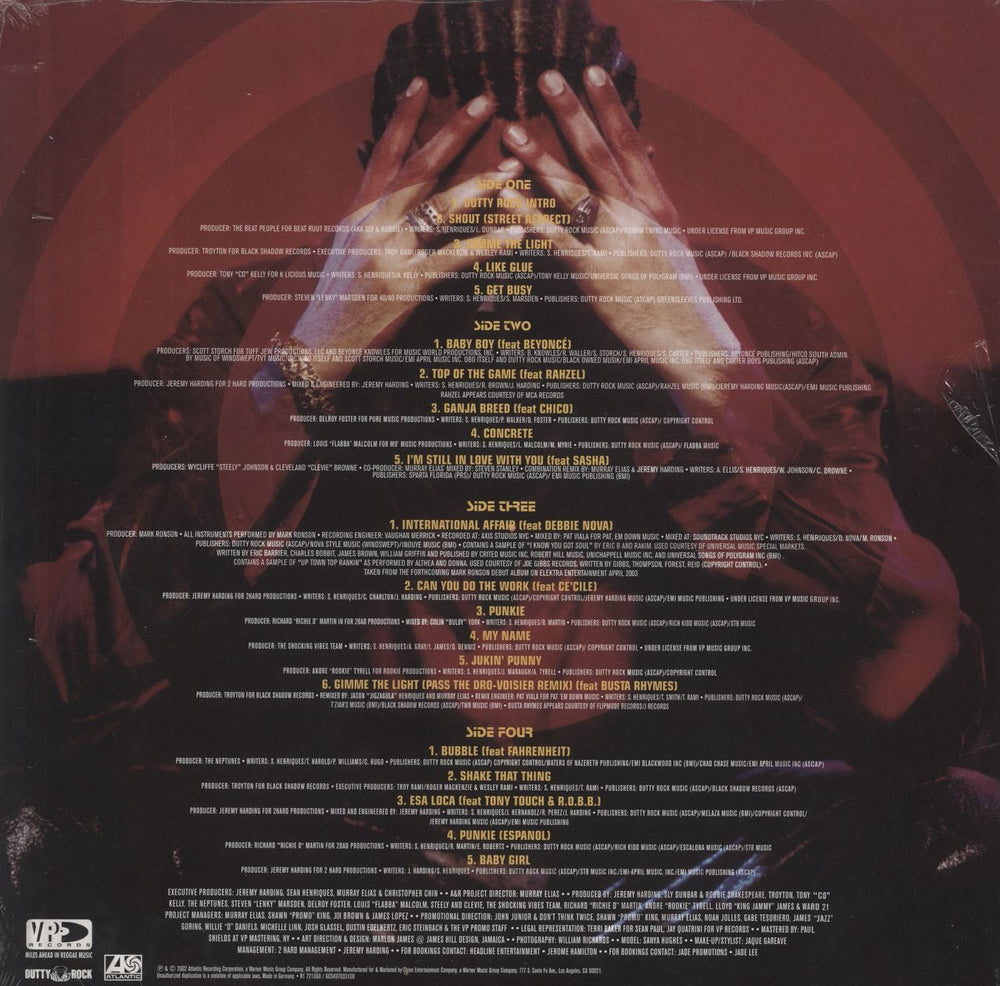 Sean Paul Dutty Rock - Clear Vinyl US 2-LP vinyl record set (Double LP Album) 0603497833108