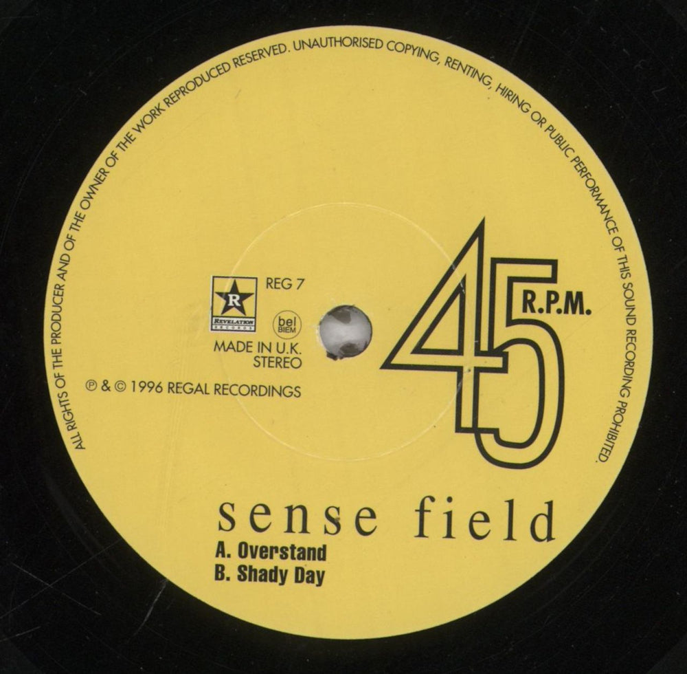 Sense Field Overstand UK 7" vinyl single (7 inch record / 45) VG507OV843241