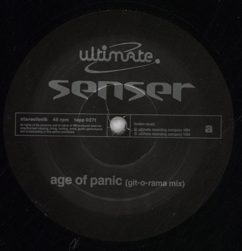 Senser Age Of Panic UK 12" vinyl single (12 inch record / Maxi-single) SNR12AG843639