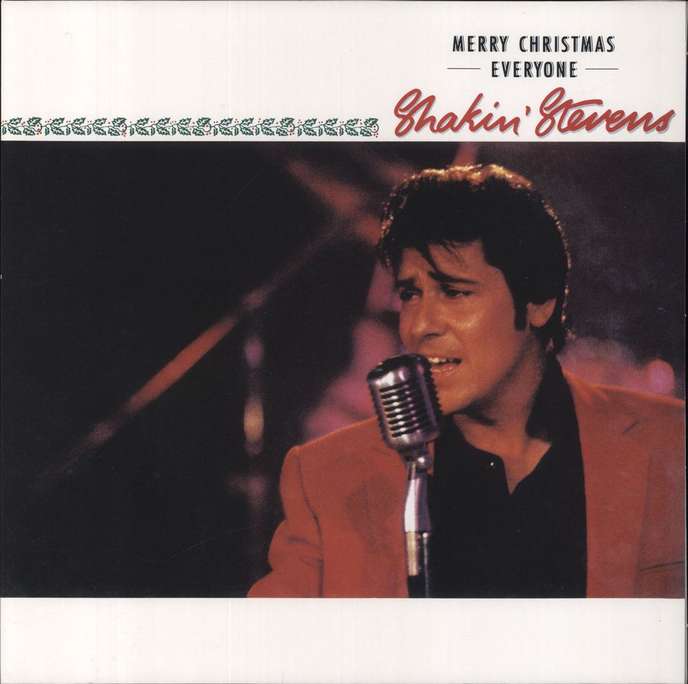 Shakin' Stevens Merry Christmas Everyone - Red & White Marble Vinyl UK vinyl LP album (LP record) BMGCAT758LP