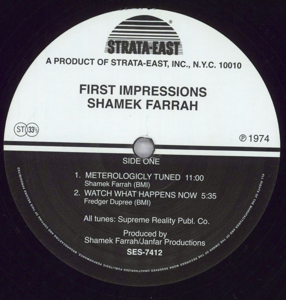 Shamek Farrah First Impressions - 180gm UK vinyl LP album (LP record) 7LFLPFI843008