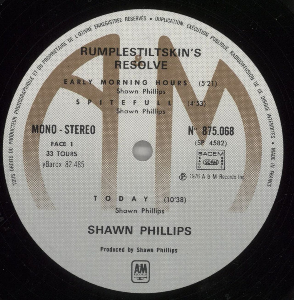 Shawn Phillips Rumplestiltskin's Resolve French vinyl LP album (LP record) SHWLPRU860108