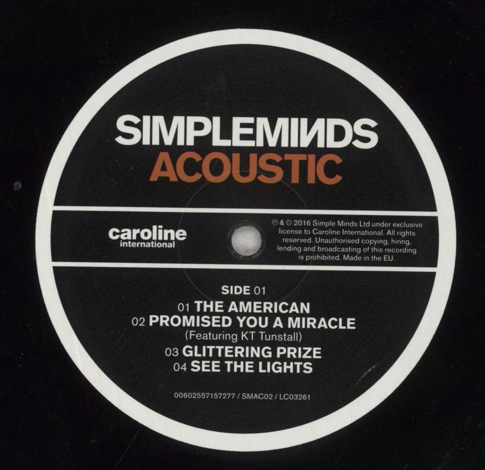 Simple Minds Acoustic - 180gm - Stickered Shrink UK 2-LP vinyl record set (Double LP Album) SIM2LAC853857