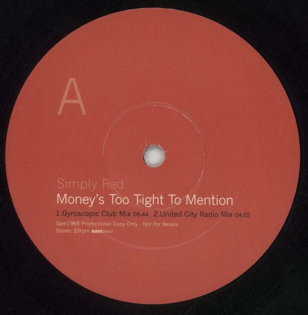 Simply Red Money's Too Tight - Part 2 UK Promo 12" vinyl single (12 inch record / Maxi-single) RED12MO80484
