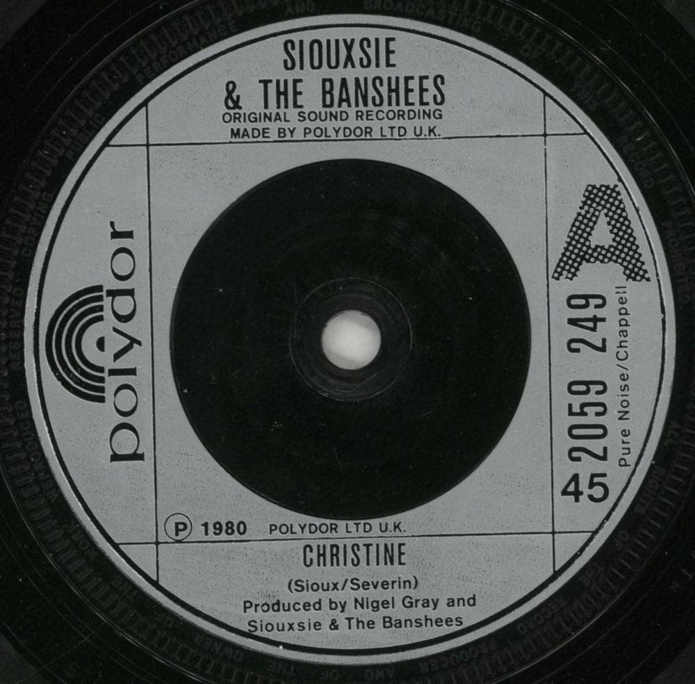 Siouxsie & The Banshees Christine + Picture Sleeve UK 7" vinyl single (7 inch record / 45) SIO07CH09144