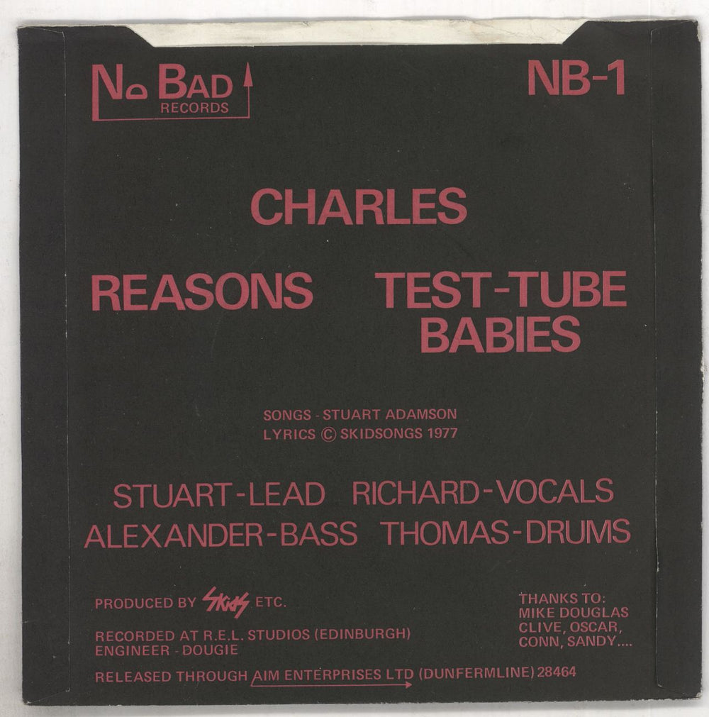 Skids Charles UK 7" vinyl single (7 inch record / 45)