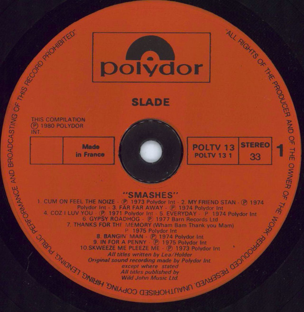 Slade Slade Smashes - Injection Moulded UK vinyl LP album (LP record) SDELPSL516167