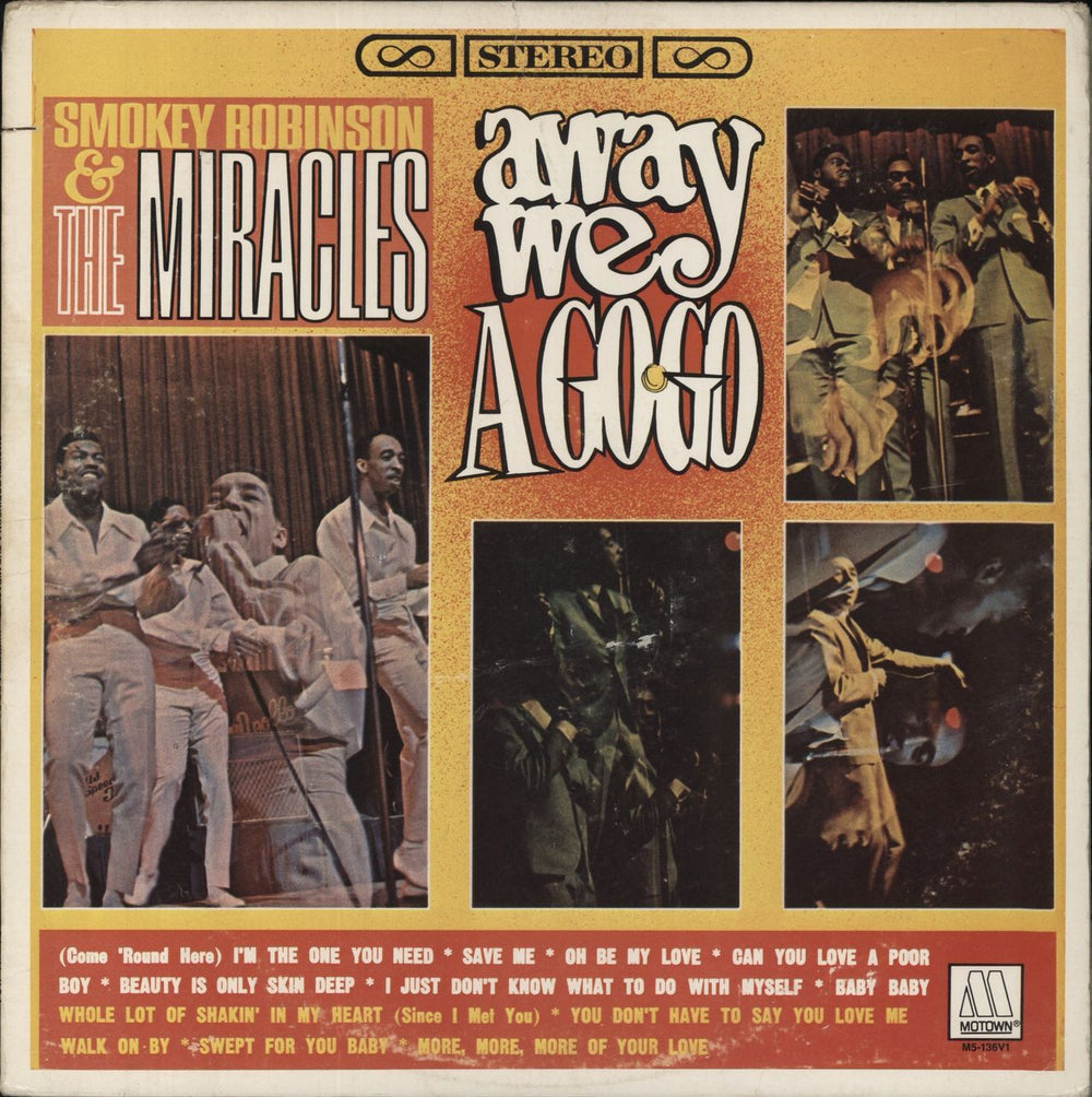 Smokey Robinson & The Miracles Away We A Go-Go US vinyl LP album (LP record) M5-136V1