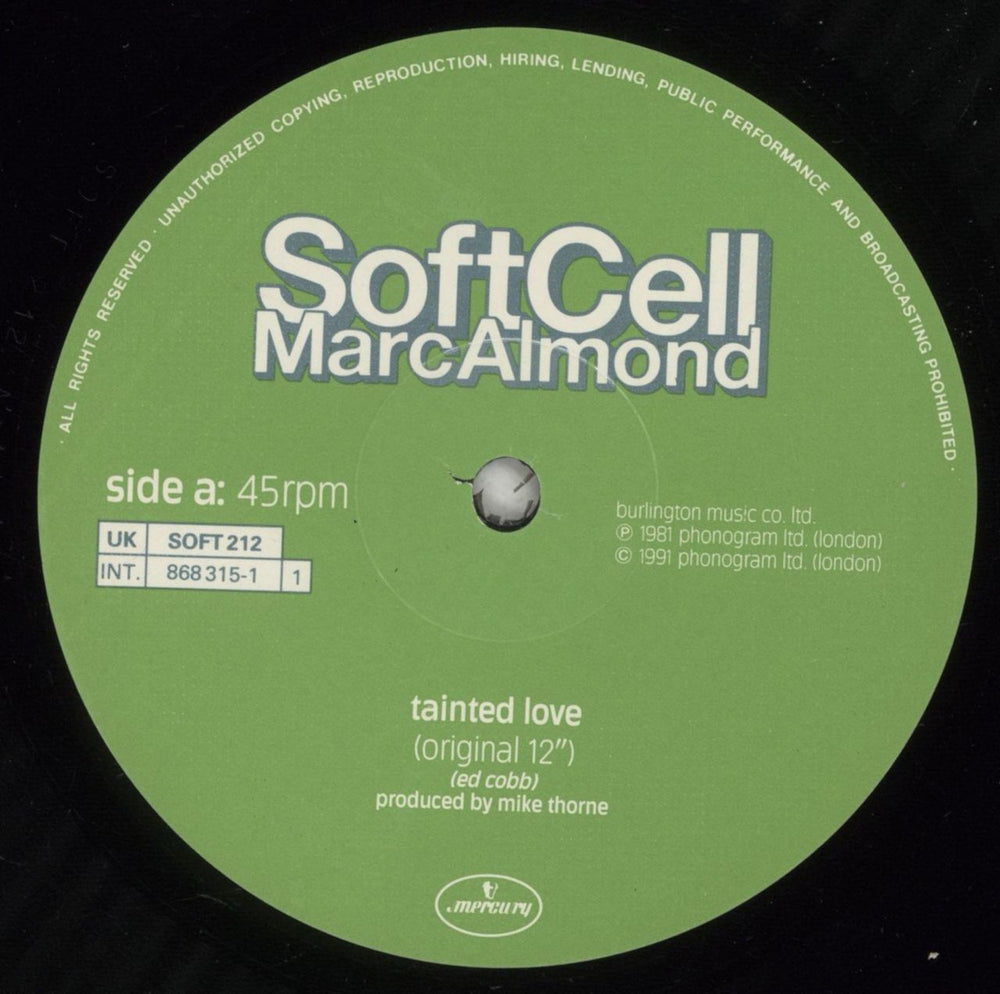 Soft Cell Tainted Love UK 12" vinyl single (12 inch record / Maxi-single) SOF12TA70902