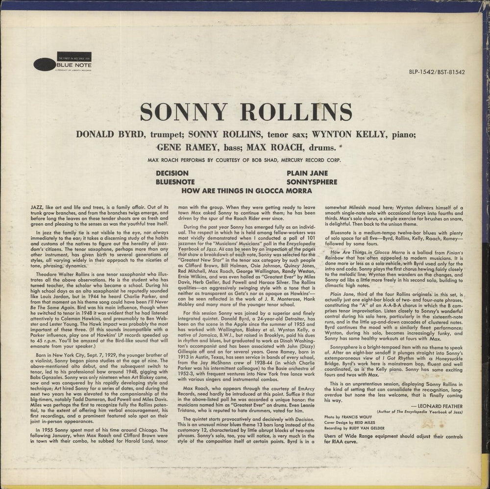 Sonny Rollins Sonny Rollins - 'b' Label US vinyl LP album (LP record)