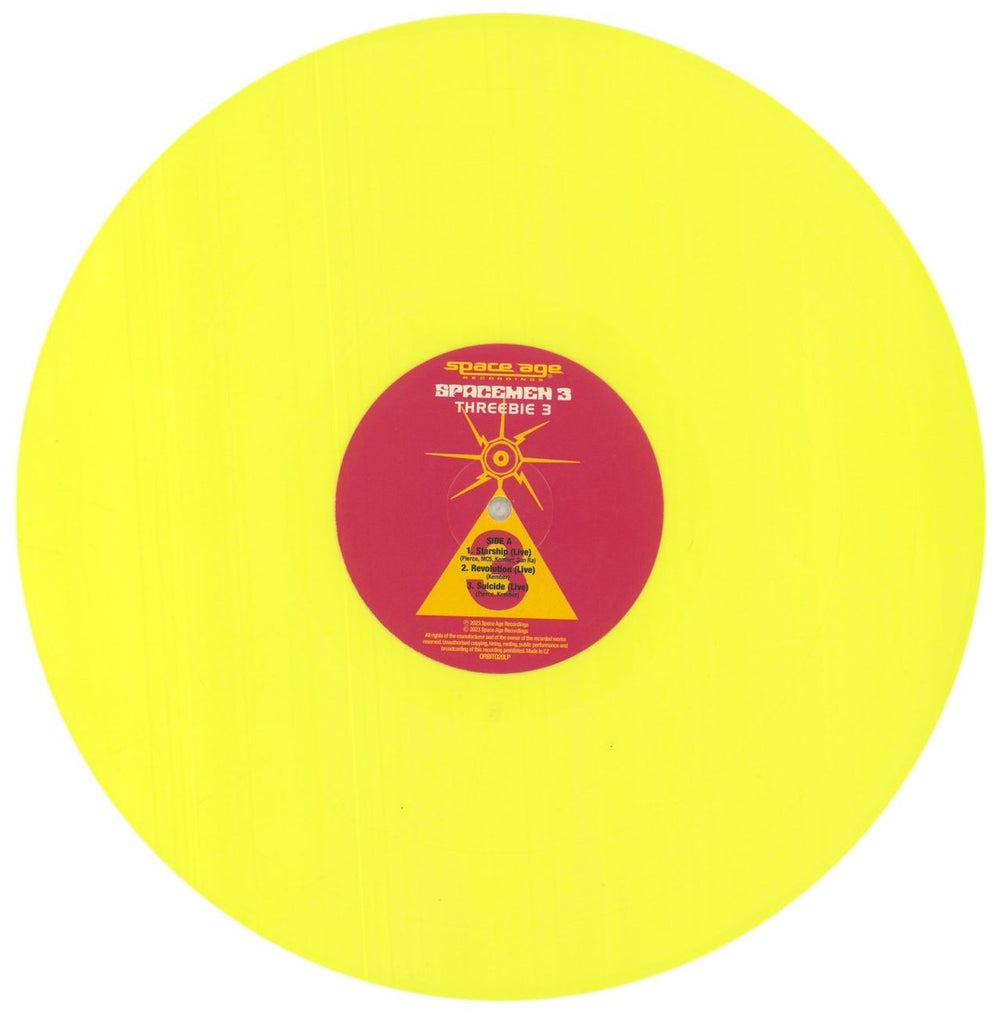 Spacemen 3 Threebie 3 - RSD 2020 - 180 Gram Yellow Vinyl UK vinyl LP album (LP record) SP3LPTH845393