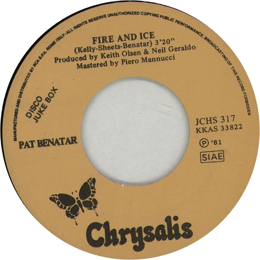 Spandau Ballet Chant No. 1 / Fire And Ice - Jukebox Italian Promo 7" vinyl single (7 inch record / 45) SPB07CH666574