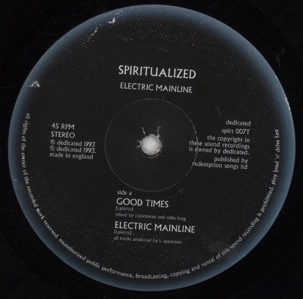 Spiritualized Electric Mainline EP - EX UK 12" vinyl single (12 inch record / Maxi-single) SPZ12EL493269