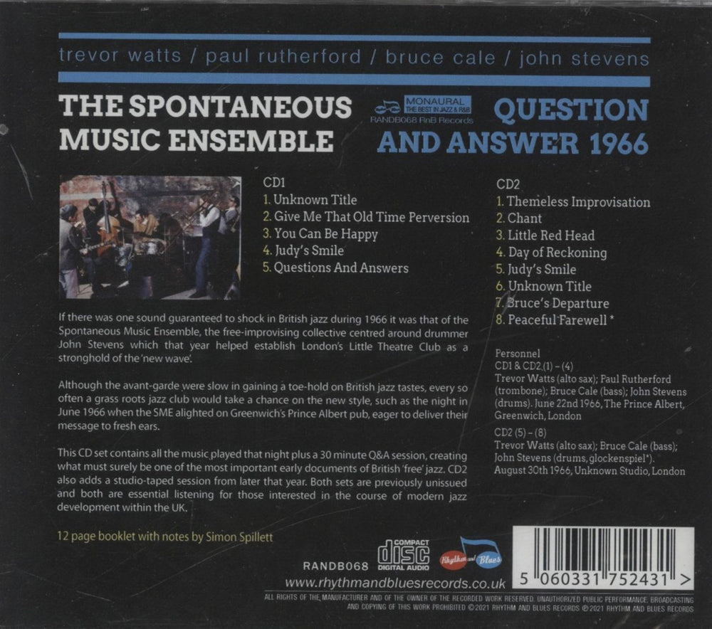 Spontaneous Music Ensemble Question And Answer 1966 UK 2 CD album set (Double CD)