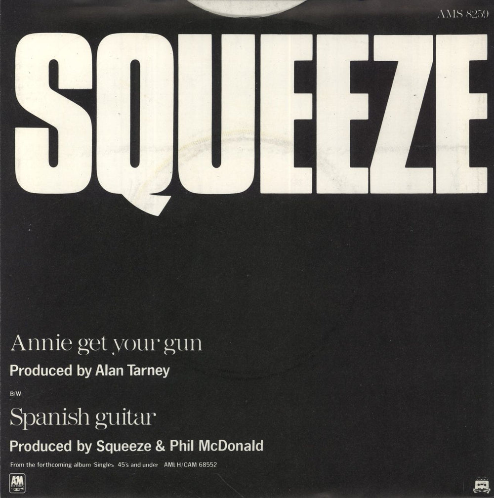 Squeeze Annie Get Your Gun UK 7" vinyl single (7 inch record / 45)