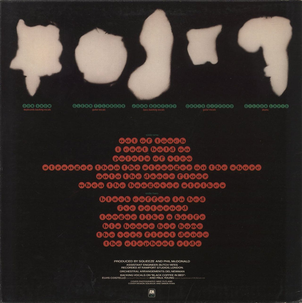 Squeeze Sweets From A Stranger UK vinyl LP album (LP record) 042282903617