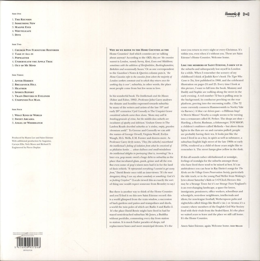 St Etienne Home Counties - Hand Stickered Sleeve UK 2-LP vinyl record set (Double LP Album) 5414939957048