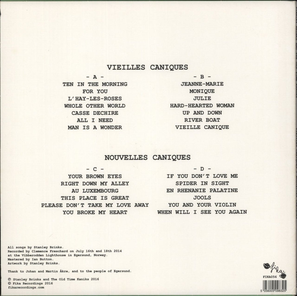 Stanley Brinks Vieilles Caniques Et Nouvelles Caniques - White & Green Vinyl UK 2-LP vinyl record set (Double LP Album) 5056005098325