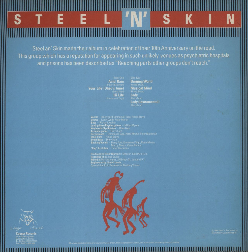 Steel An' Skin Acid Rain UK vinyl LP album (LP record)