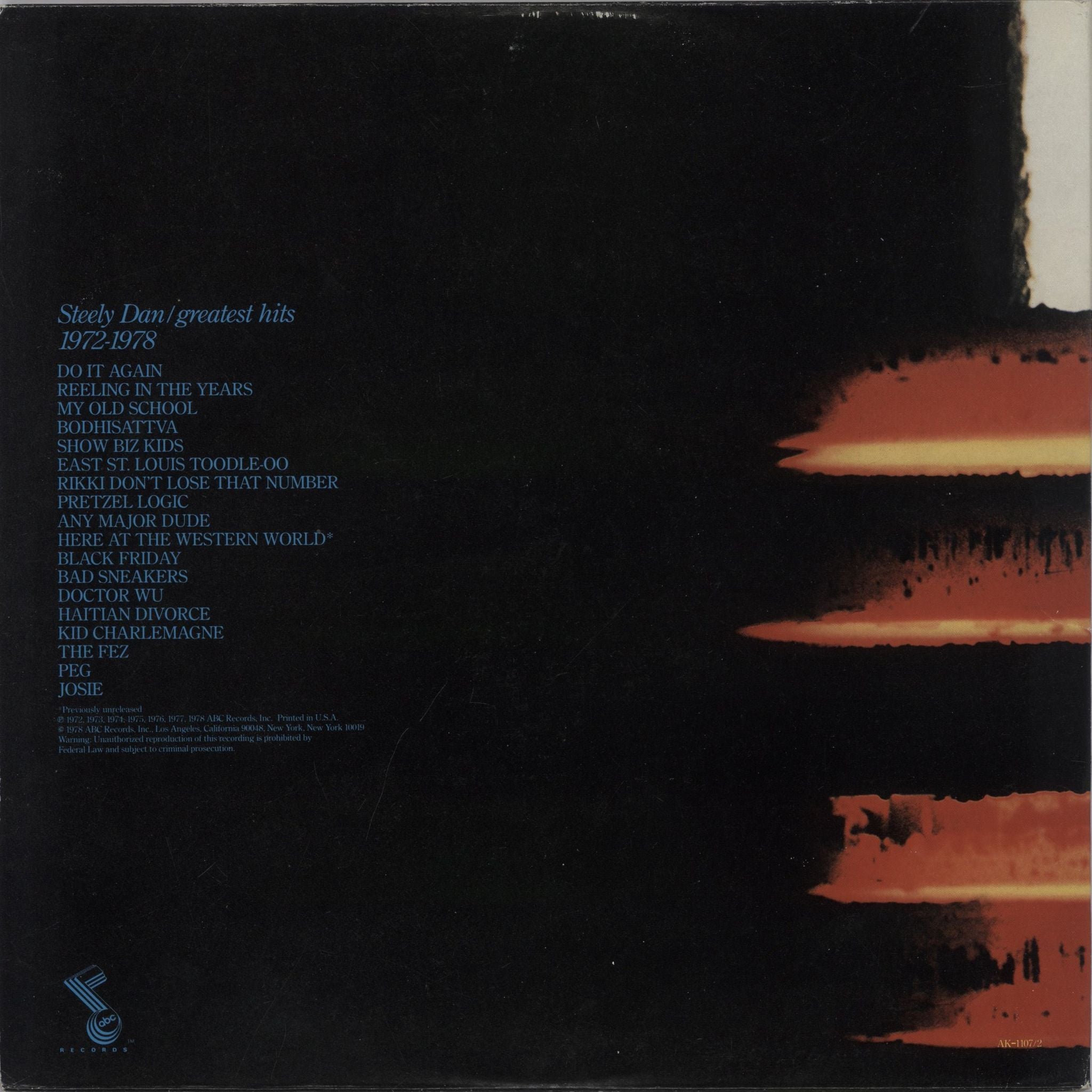 Steely Dan Greatest Hits US 2-LP vinyl record set (Double LP Album)