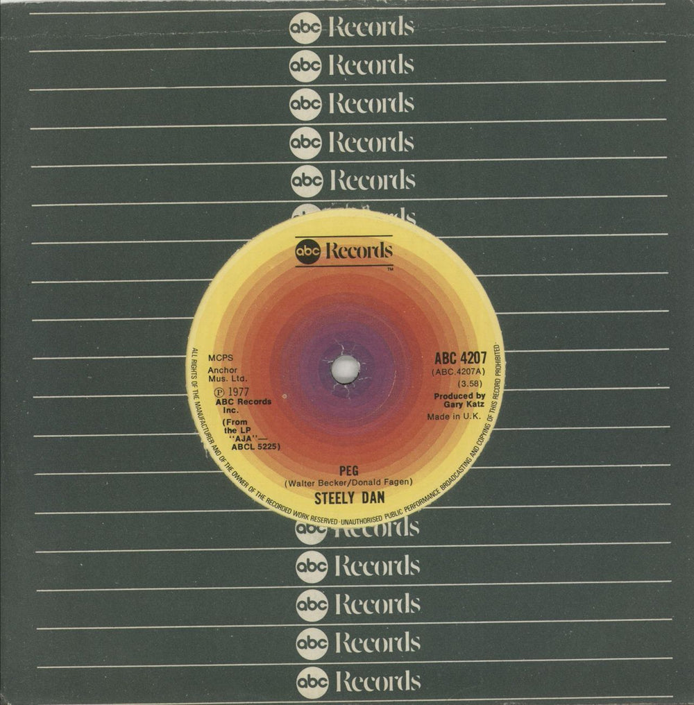 Steely Dan Peg UK 7" vinyl single (7 inch record / 45) ABC4207