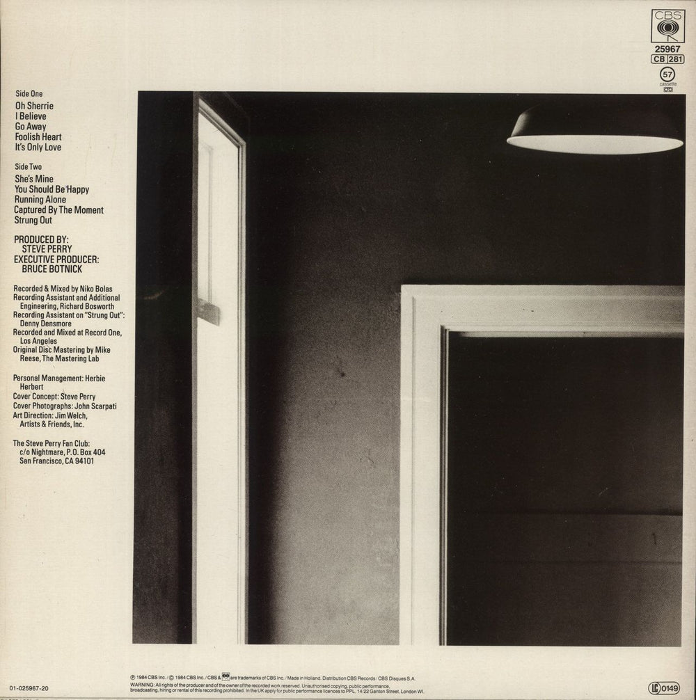 Steve Perry (Journey) Street Talk UK vinyl LP album (LP record)