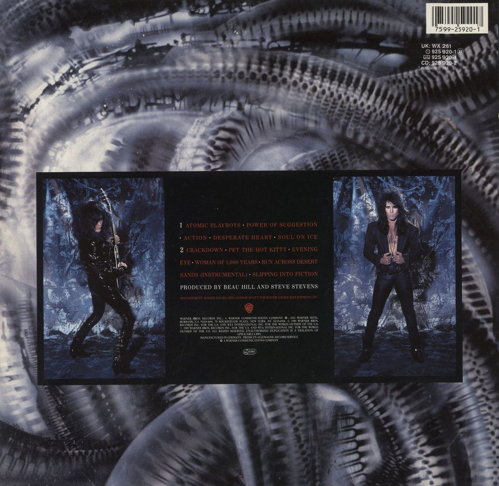 Steve Stevens Atomic Playboys UK vinyl LP album (LP record) 075992592017