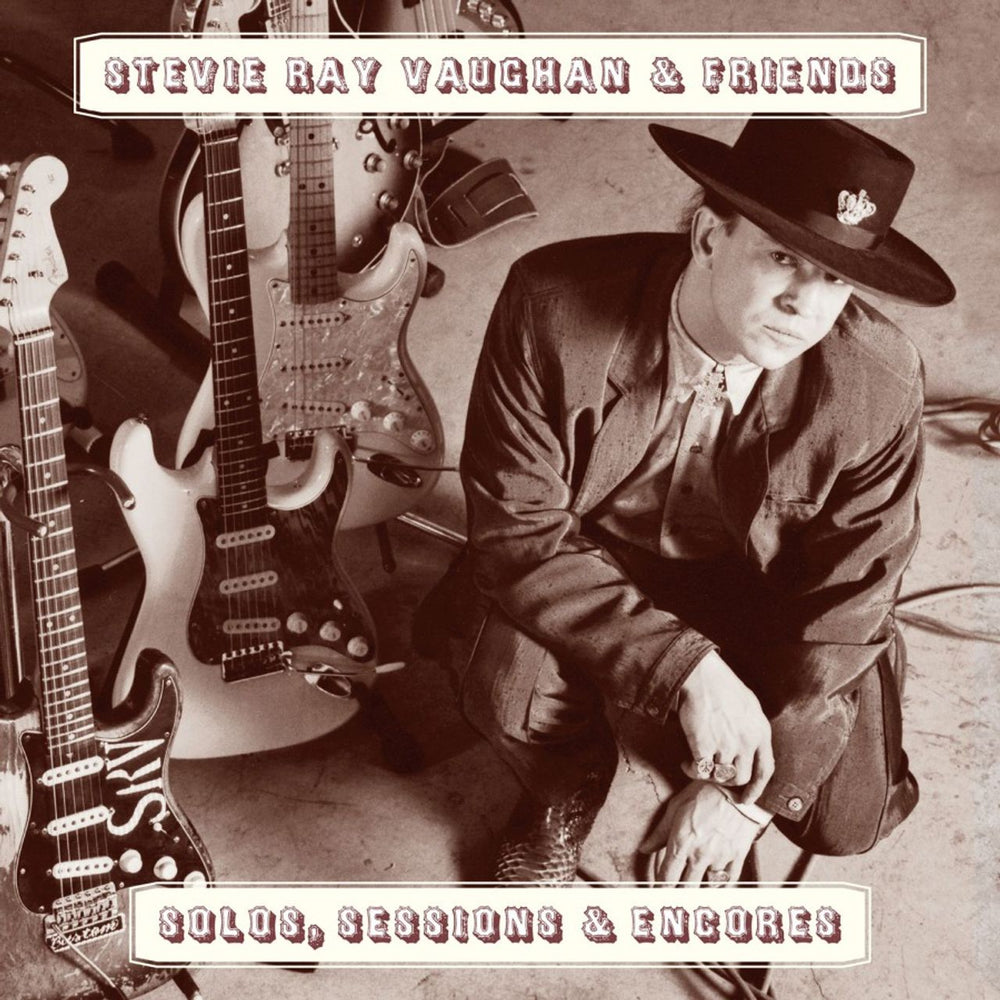 Stevie Ray Vaughan Solos, Sessions & Encores - Translucent Blue Vinyl 180 Gram UK 2-LP vinyl record set (Double LP Album) SRV2LSO825719