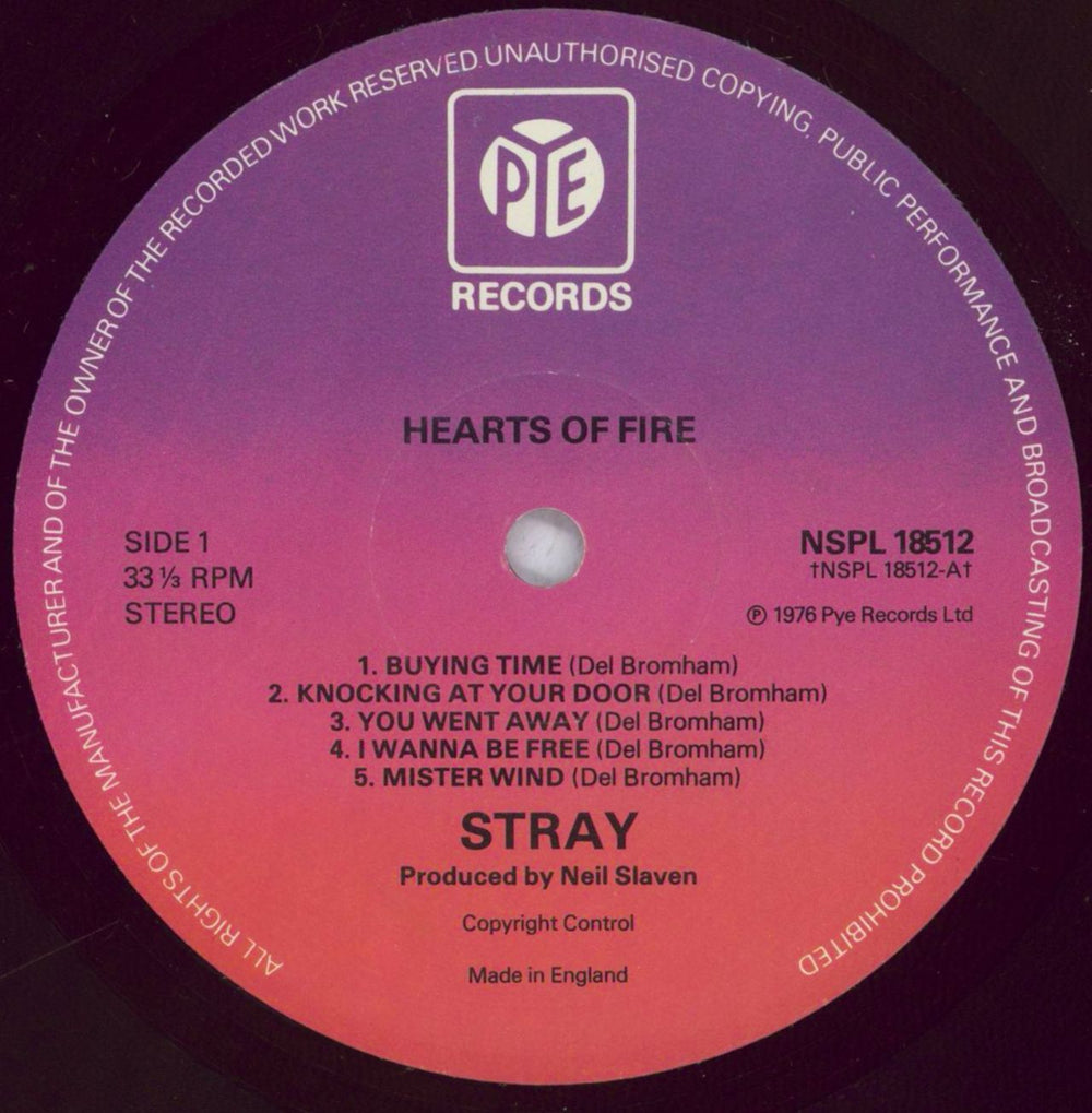 Stray Hearts Of Fire UK vinyl LP album (LP record) S.YLPHE841172