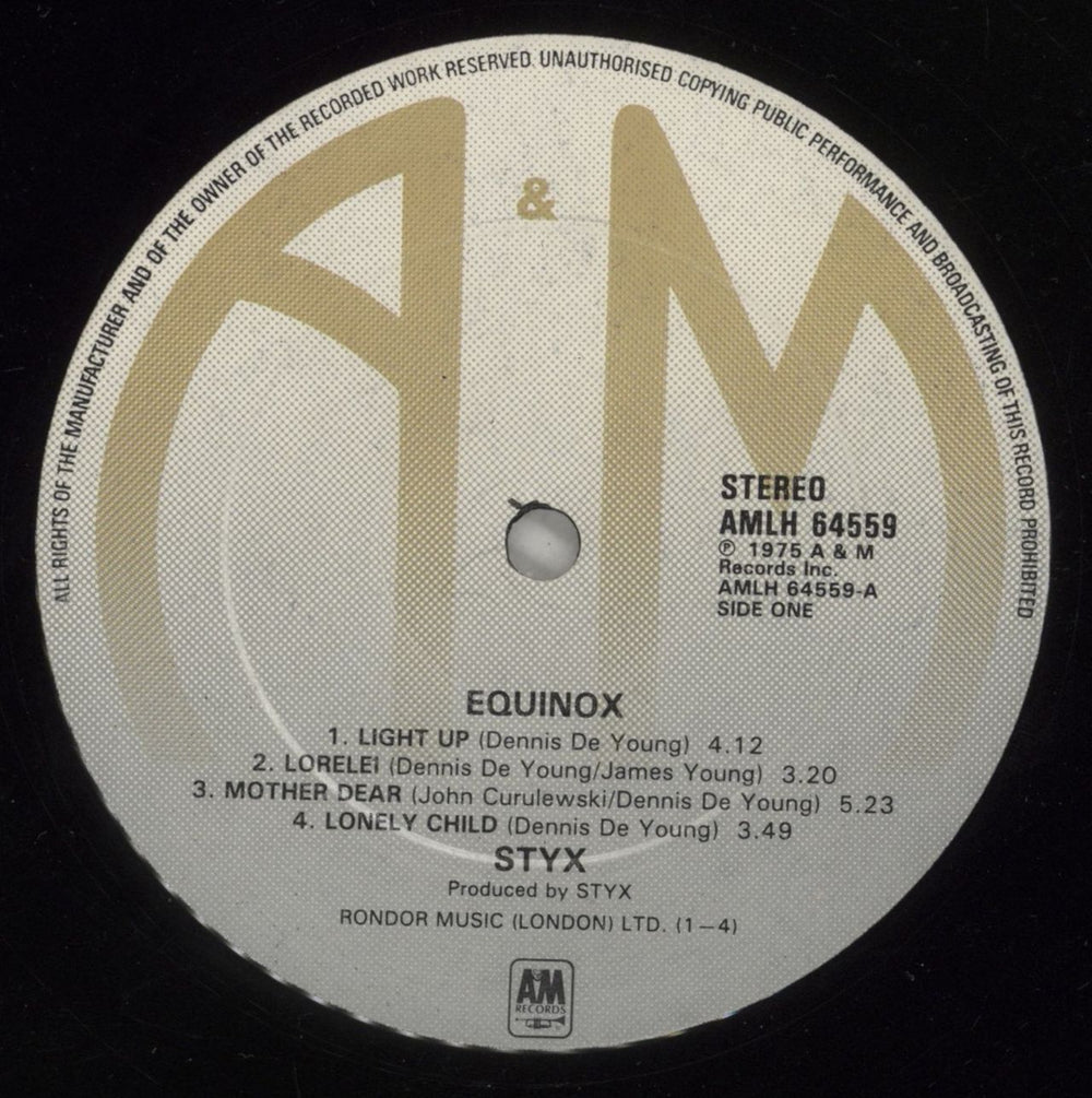 Styx Equinox UK vinyl LP album (LP record) STXLPEQ417057