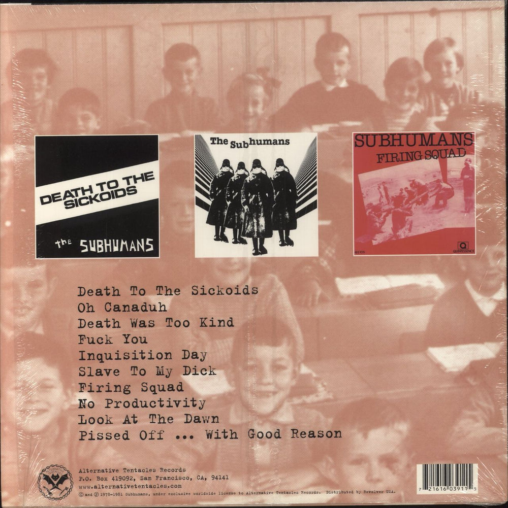 Subhumans Canada Death Was Too Kind US vinyl LP album (LP record) 721616039115